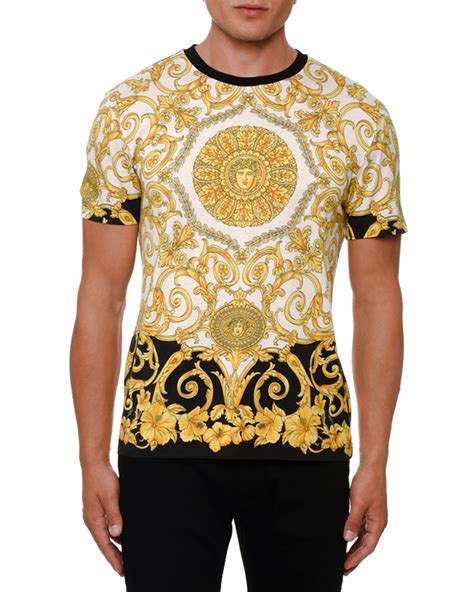 tee shirt versace|Men's Designer Polos & Luxury T.